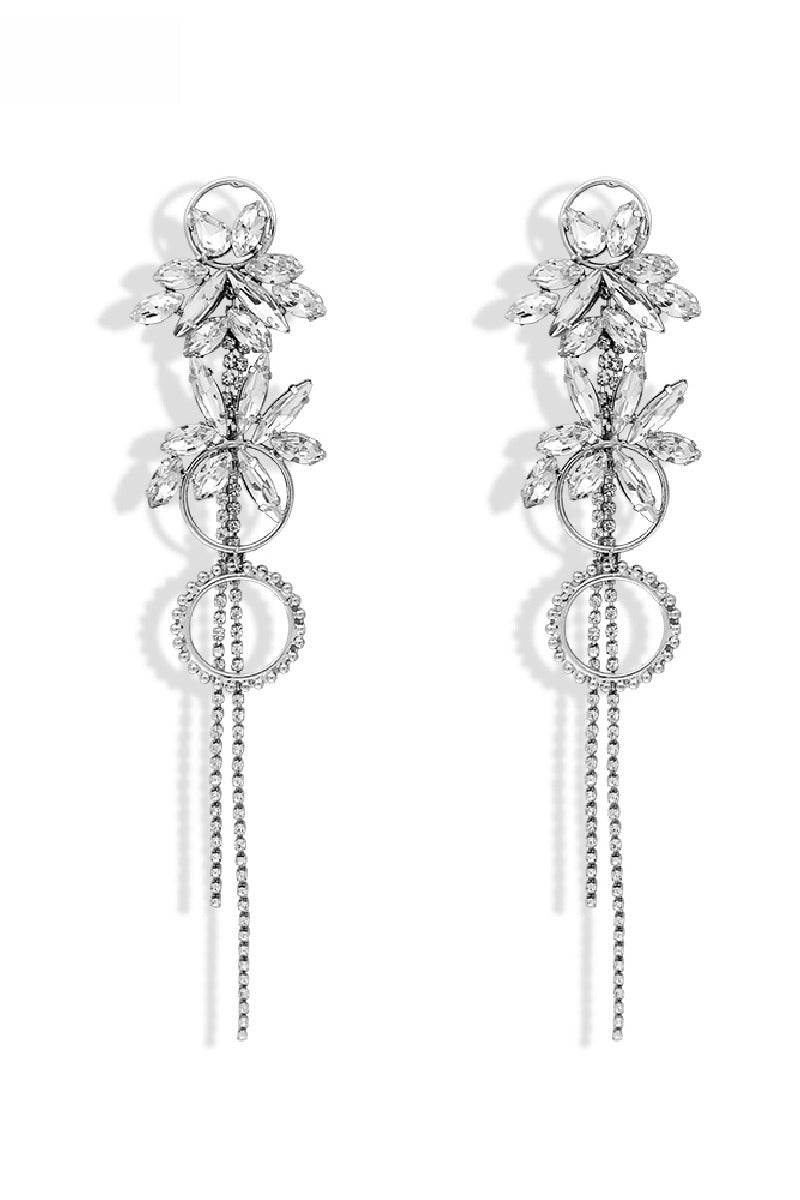Rhinestone Tassels Drop Earrings 571353900963 - COCOMELODY